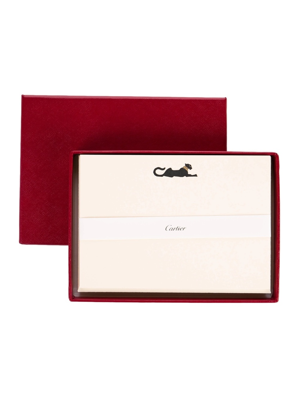 Cartier Red Gift Box with Cream Stationery